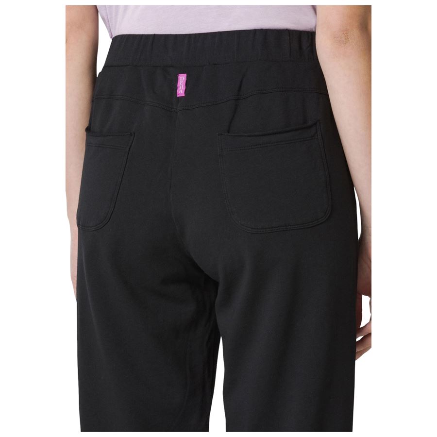 Pantaloni tuta slim fit in cotone stretch nero da donna Deha | D4252510009
